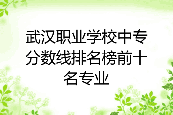 武汉职业学校中专分数线排名榜前十名专业