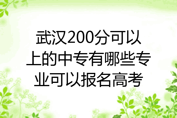 武汉200分可以上的中专有哪些专业可以报名高考