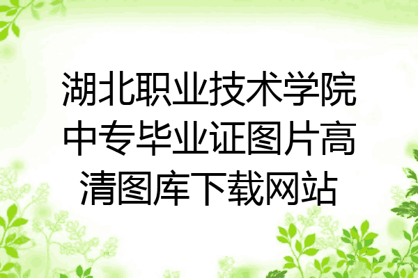 湖北职业技术学院中专毕业证图片高清图库下载网站
