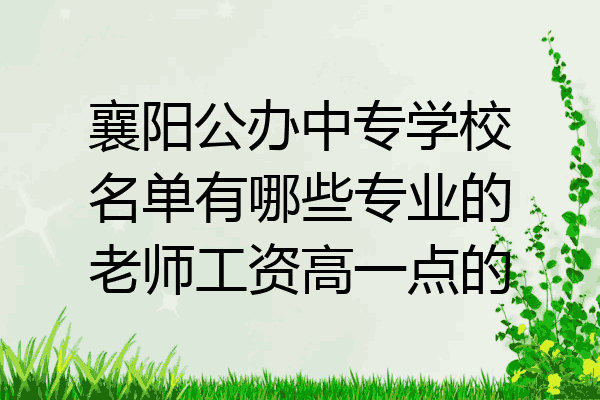 襄阳公办中专学校名单有哪些专业的老师工资高一点的