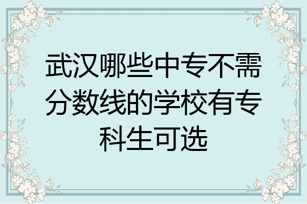 武汉哪些中专不需分数线的学校有专科生可选