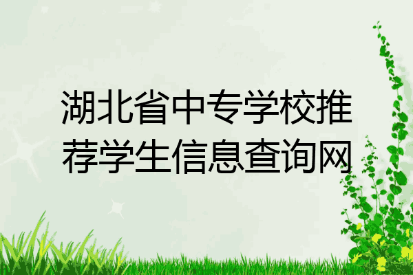 湖北省中专学校推荐学生信息查询网