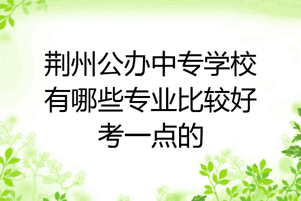 荆州公办中专学校有哪些专业比较好考一点的