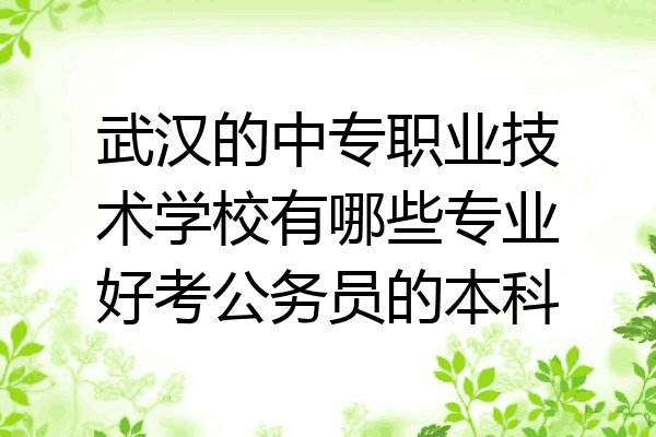 武汉的中专职业技术学校有哪些专业好考公务员的本科