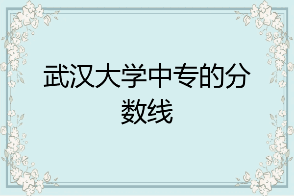 武汉大学中专的分数线