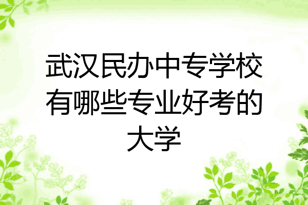 武汉民办中专学校有哪些专业好考的大学