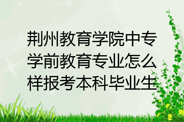 荆州教育学院中专学前教育专业怎么样报考本科毕业生