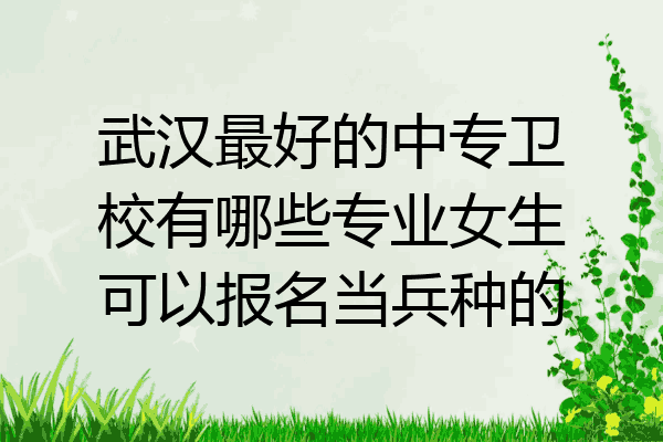 武汉最好的中专卫校有哪些专业女生可以报名当兵种的