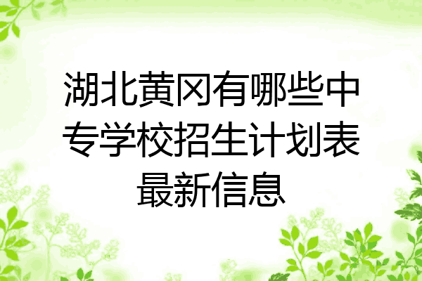 湖北黄冈有哪些中专学校招生计划表最新信息