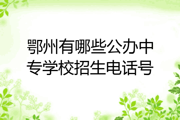鄂州有哪些公办中专学校招生电话号