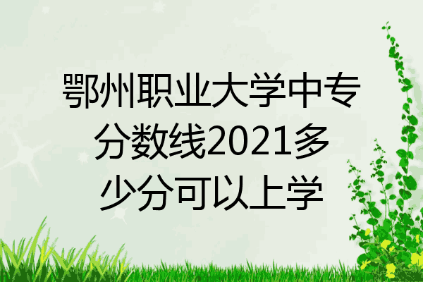 鄂州职业大学中专分数线2021多少分可以上学
