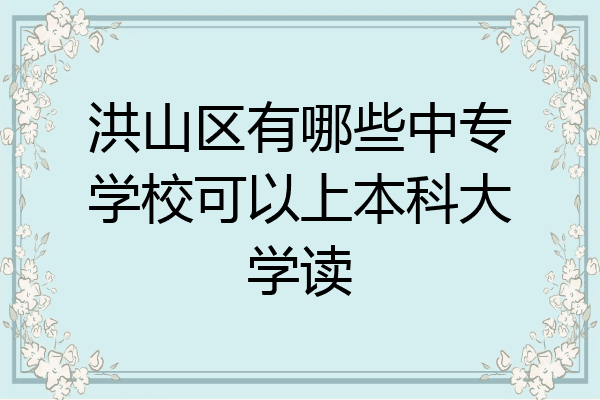 洪山区有哪些中专学校可以上本科大学读
