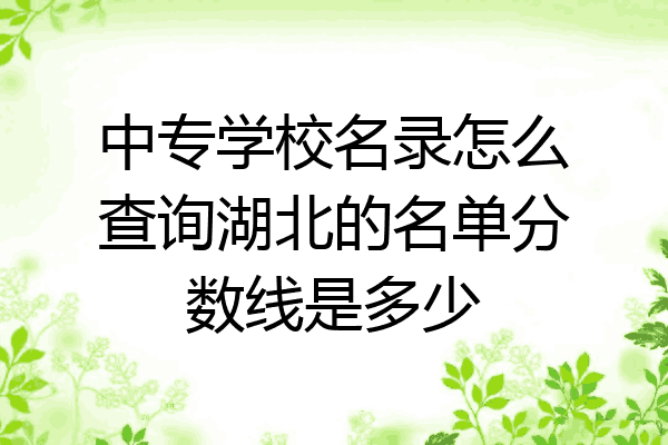中专学校名录怎么查询湖北的名单分数线是多少