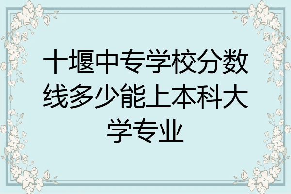 十堰中专学校分数线多少能上本科大学专业