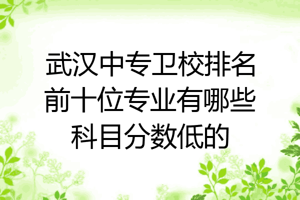 武汉中专卫校排名前十位专业有哪些科目分数低的