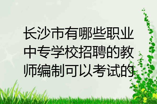 长沙市有哪些职业中专学校招聘的教师编制可以考试的