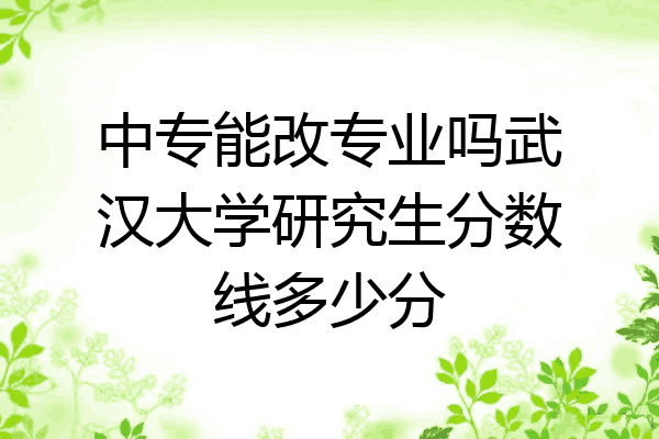 中专能改专业吗武汉大学研究生分数线多少分