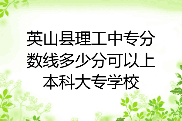英山县理工中专分数线多少分可以上本科大专学校