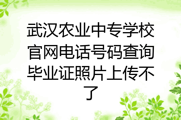武汉农业中专学校官网电话号码查询毕业证照片上传不了