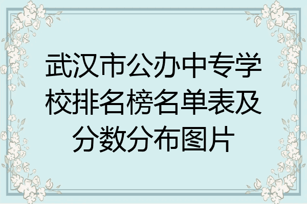 武汉市公办中专学校排名榜名单表及分数分布图片