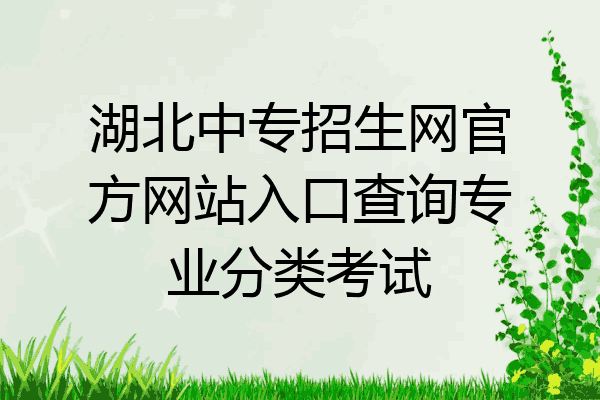 湖北中专招生网官方网站入口查询专业分类考试