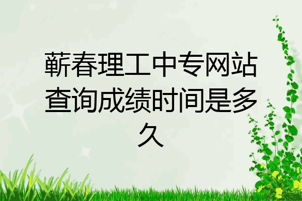 蕲春理工中专网站查询成绩时间是多久