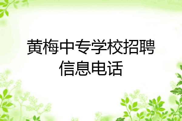 黄梅中专学校招聘信息电话