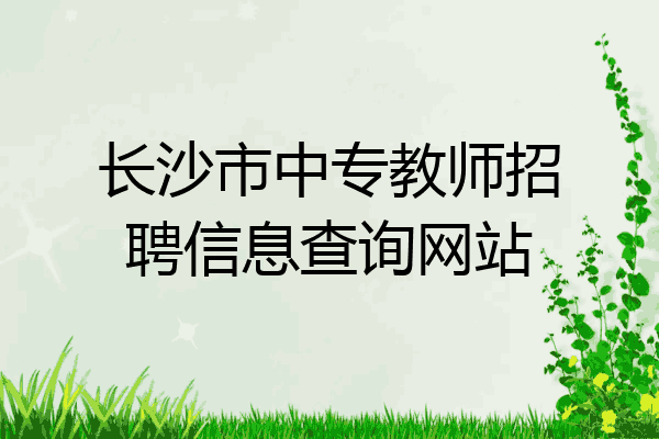 长沙市中专教师招聘信息查询网站