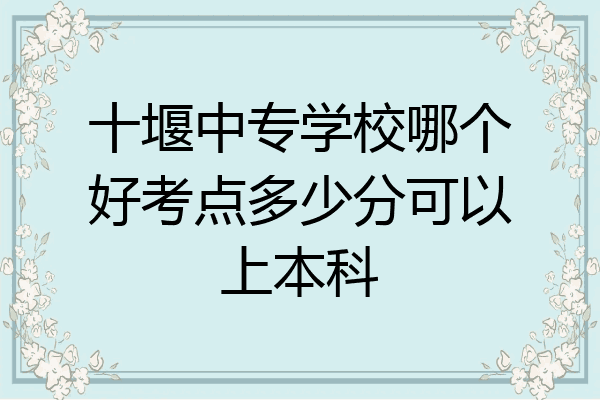 十堰中专学校哪个好考点多少分可以上本科