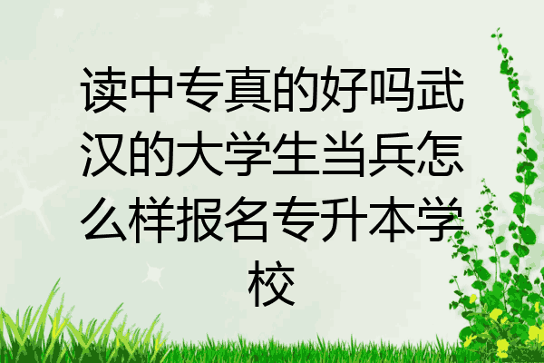 读中专真的好吗武汉的大学生当兵怎么样报名专升本学校