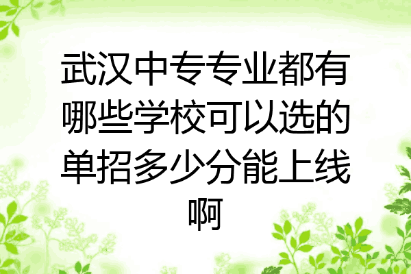 武汉中专专业都有哪些学校可以选的单招多少分能上线啊