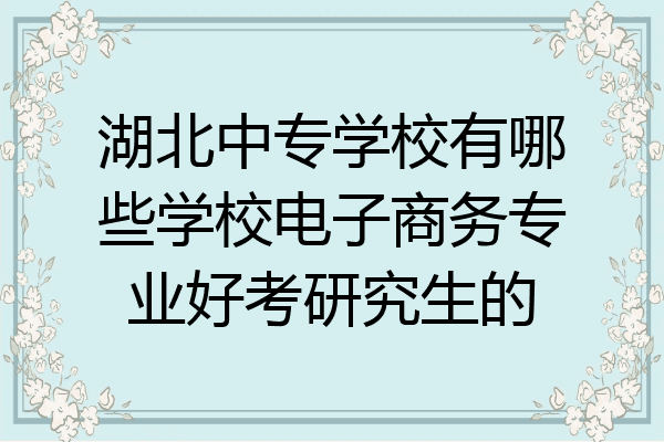湖北中专学校有哪些学校电子商务专业好考研究生的