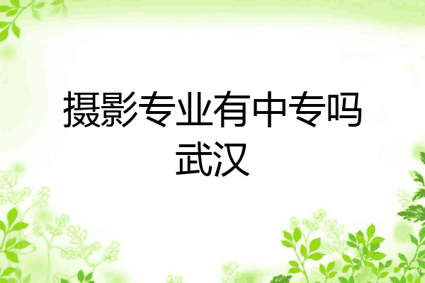 摄影专业有中专吗武汉