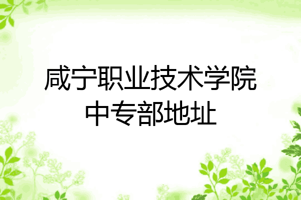 咸宁职业技术学院中专部地址