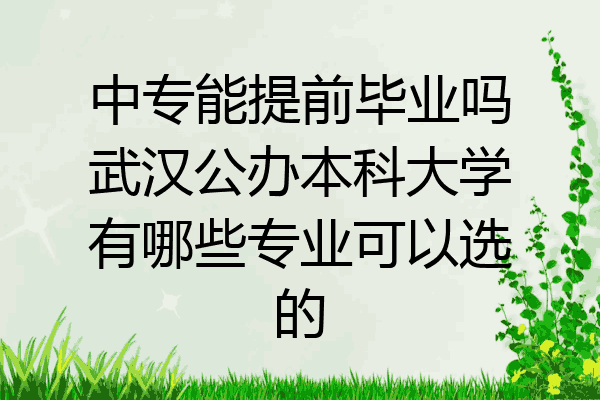 中专能提前毕业吗武汉公办本科大学有哪些专业可以选的