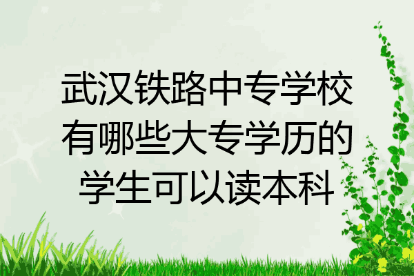 武汉铁路中专学校有哪些大专学历的学生可以读本科