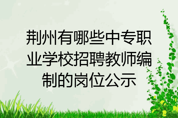 荆州有哪些中专职业学校招聘教师编制的岗位公示