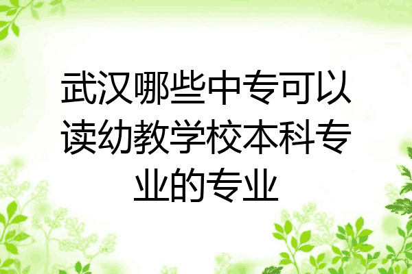 武汉哪些中专可以读幼教学校本科专业的专业