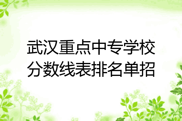 武汉重点中专学校分数线表排名单招