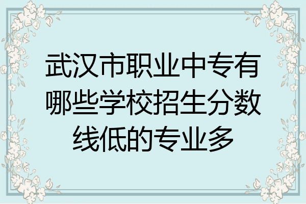 武汉市职业中专有哪些学校招生分数线低的专业多