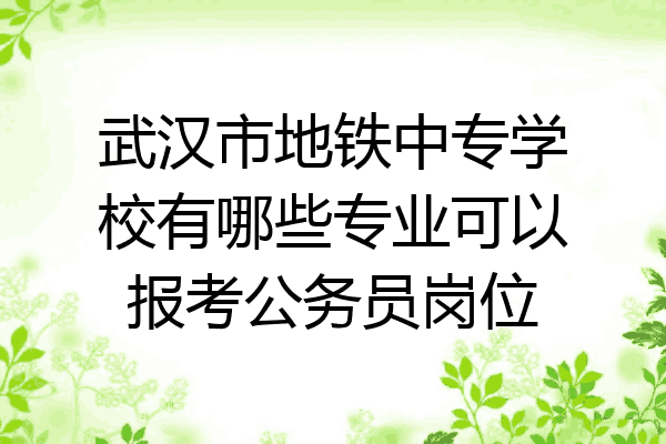武汉市地铁中专学校有哪些专业可以报考公务员岗位