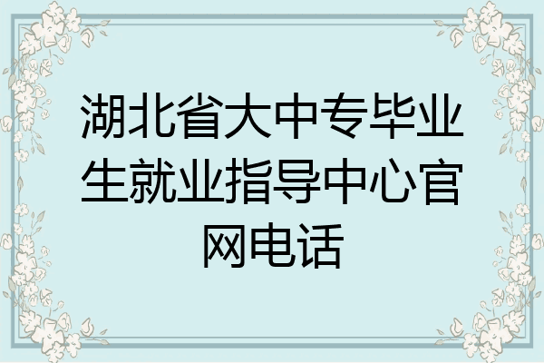 湖北省大中专毕业生就业指导中心官网电话