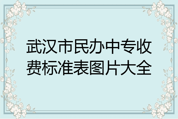 武汉市民办中专收费标准表图片大全