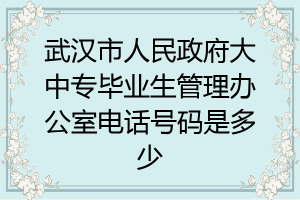 武汉市人民政府大中专毕业生管理办公室电话号码是多少