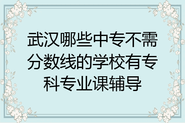 武汉哪些中专不需分数线的学校有专科专业课辅导