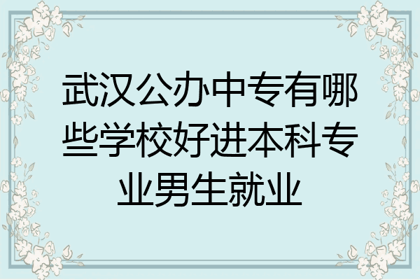 武汉公办中专有哪些学校好进本科专业男生就业