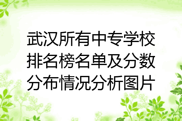 武汉所有中专学校排名榜名单及分数分布情况分析图片