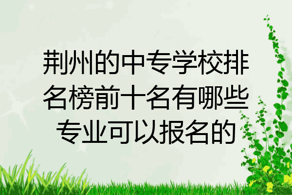 荆州的中专学校排名榜前十名有哪些专业可以报名的
