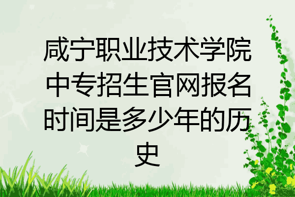 咸宁职业技术学院中专招生官网报名时间是多少年的历史