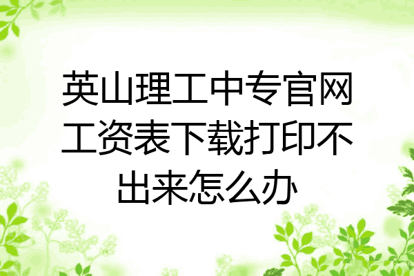 英山理工中专官网工资表下载打印不出来怎么办